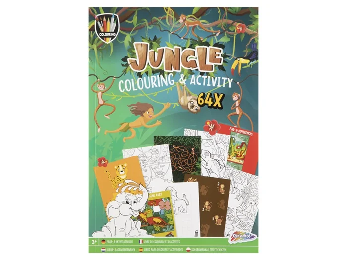 Carte de colorat A4+activitati , Jungle Grafix 3 Carte de colorat A4+activitati , Jungle Grafix