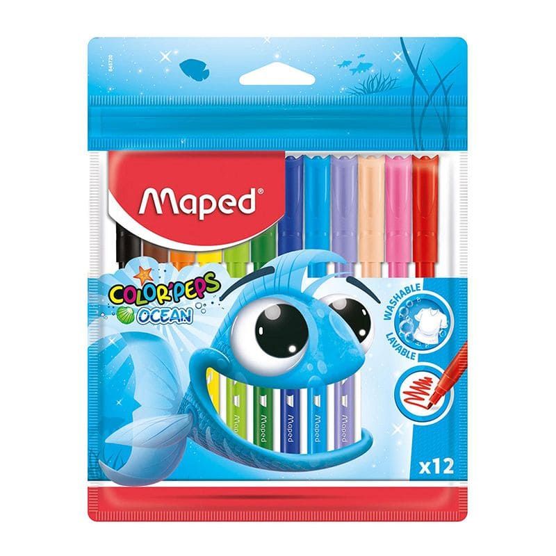 Carioci 12 culori  Maped Color'peps Ocean pulse