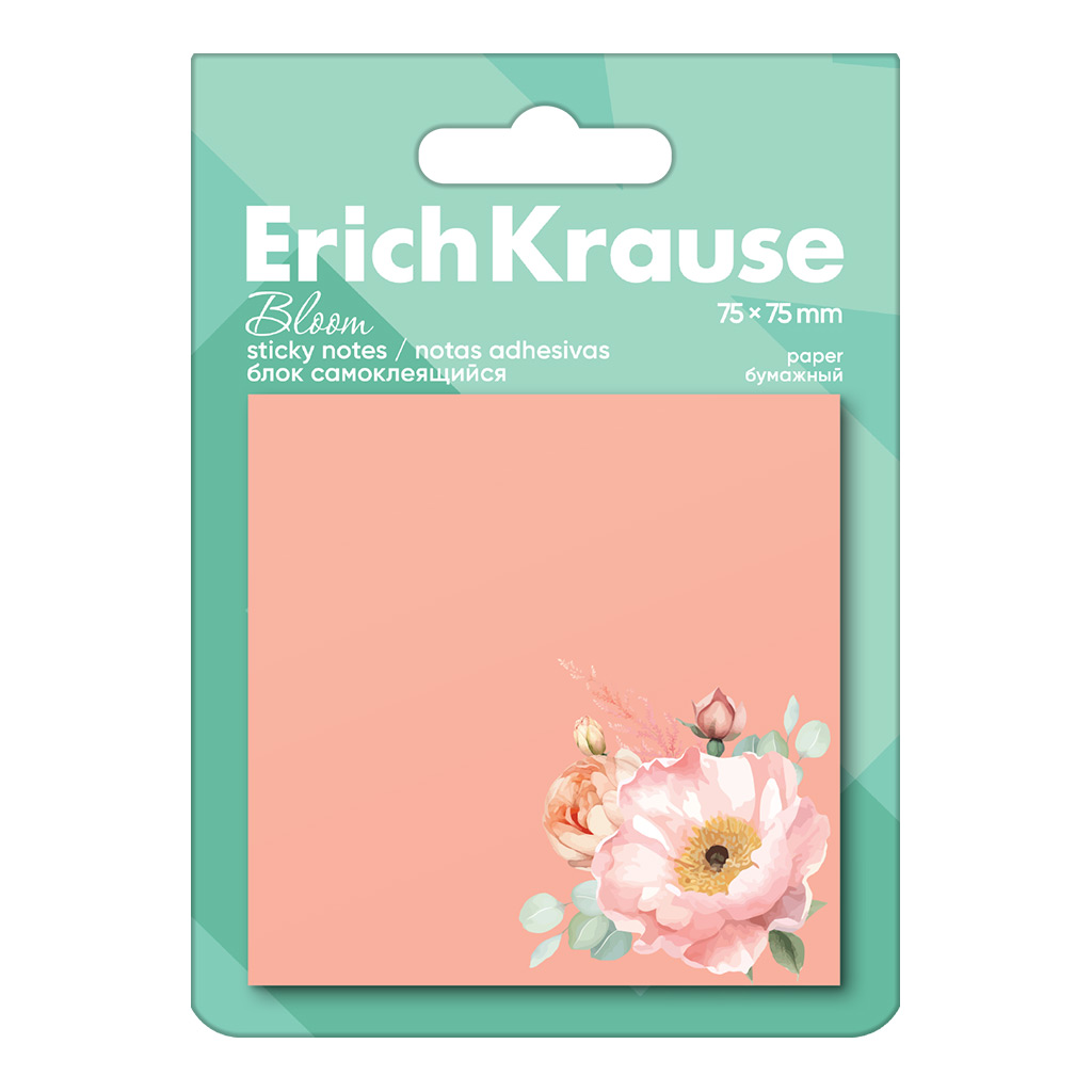 Notes adeziv 75x75mm, 50foi Pastel Bloom ErichKrause 3 Notes adeziv 75x75mm, 50foi Pastel Bloom ErichKrause