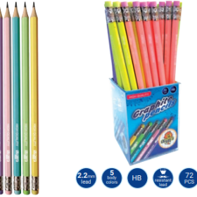 Creion grafit cu guma Milla pastel