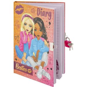 856 5222584 1 Jurnal Besties A5 cu Cheie si Lacat 60 de Foi Hartie Roz Liniata Grafix GR140029 B370856