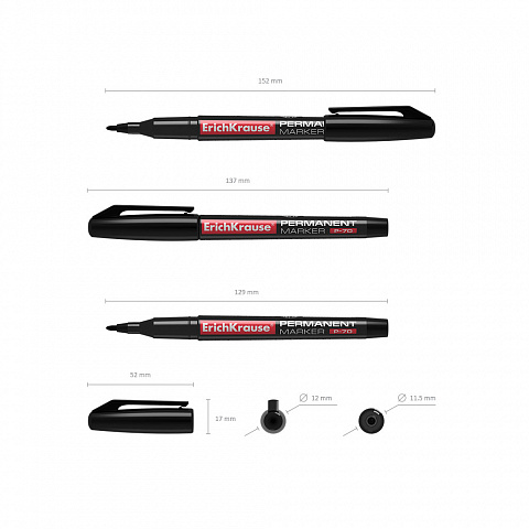 Marker permanent ErichKrause P-70 , Negru 4 Marker permanent ErichKrause P-70 , Negru - imagine 2
