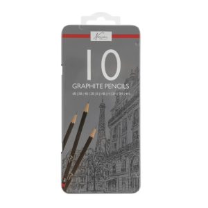 Set 10 creioane tehnice in cutie de metal, Grafix
