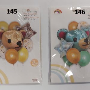 Set de 9 baloane Ursulet, folie/latex