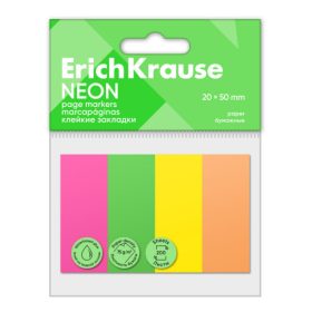 Notes adeziv 20×50 ,200foi -4culori neon ErichKrause