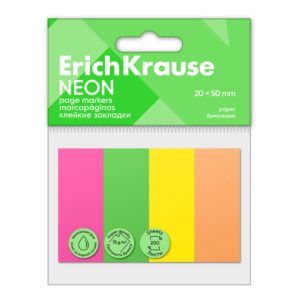 Notes adeziv 20×50 ,200foi -4culori neon ErichKrause