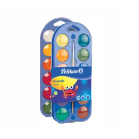Acuarela 2 în 1 tip pastilă 24 culori + paletă pictură + pensulă, Pelikan