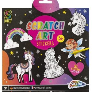 Scratch art stickers 5 buc, Grafix 9 autocolante pentru zgariere grafix unicorn 5 bucati 30