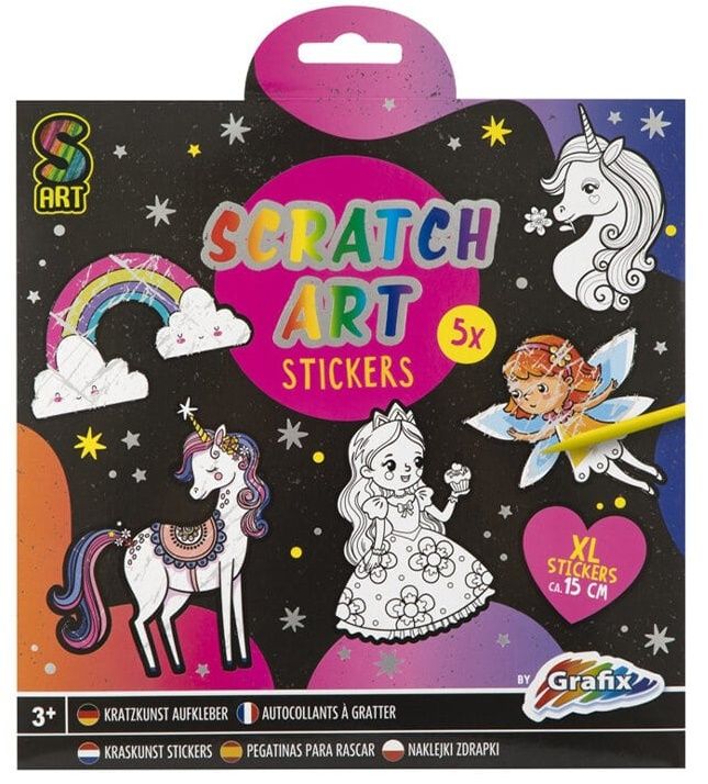 Scratch art stickers 5 buc, Grafix 5 Scratch art stickers 5 buc, Grafix - imagine 3