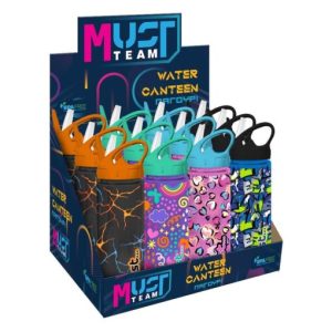 Sticla apa Must 500ml ps cu pai 6,5×21,5 cm 4 modele