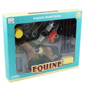 Figurina cal maro cu accesorii, 15cm, Icom