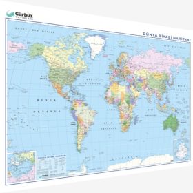 Harta Lumii, fizica si politica, cu doua fete , 70x100cm