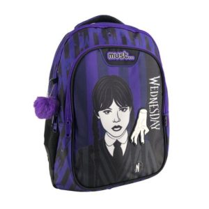 Ghiozdan Wednesday Hand 32x18x43cm 3 compartimente , Must