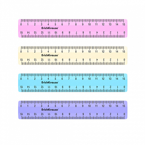Rigla 15 cm pastel ErichKrause 4 Rigla 15 cm pastel ErichKrause - imagine 2