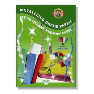 Hartie creponata metalizata Koh-I-Noor, 24 x 33cm, set 6 culori mix