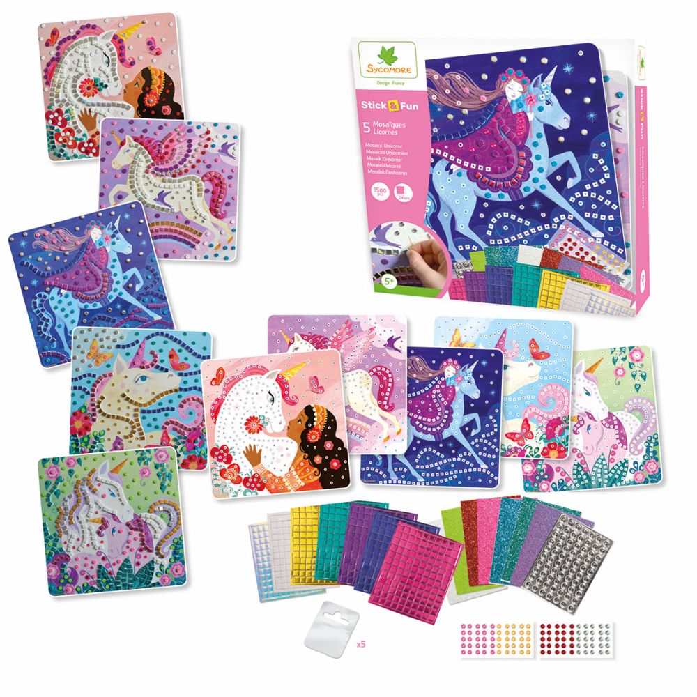 Set creatie mozaic Unicorni , Sycomore - imagine 2