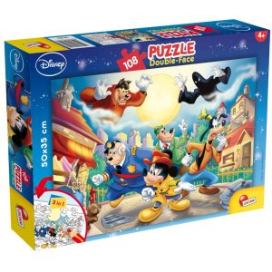 Puzzle 2in1 108 piese Mickey Mouse Detectiv , Lisciani