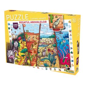 Puzzle noriel 240 piese lumea vesela regatul animalelor
