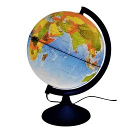 Glob geografic ILUMINAT, diametru 30 cm, harta politica si fizica, cu scriere/rescriere