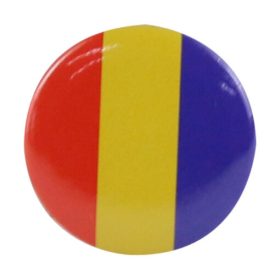 Insigna rotunda cu tricolor, cu ac de siguranta pentru agatare