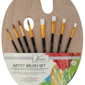 Paleta lemn+pensule , 8/set , Grafix
