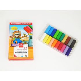 Plastilina Koh-I-Noor, 20 culori, in  tipla de plastic, 400g, cutie carton