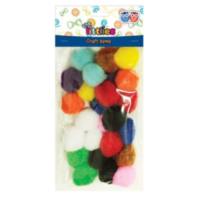 Pom pom 25mm, 25pcs, diferite culori