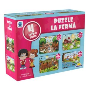 Puzzle 4in1 animale de la ferma , Smile Games