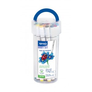 Set marker 2 capete, 12 culori