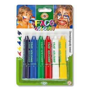 Culori pentru pictat pe fata Koh-I-Noor, 6 culori clasice