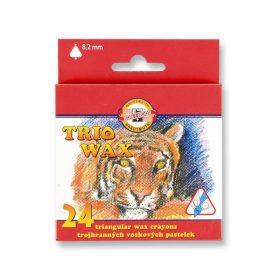 Set creioane colorate cerate triunghiulare subtiri Koh-I-Noor,  24 culori tigru