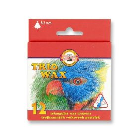 Set creioane colorate cerate 12 culori papagal, triunghiulare subtiri ,Koh-I-Noor