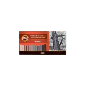 Set creta uscata sectiune patrata Koh-I-Noor, set 12 nuante gri