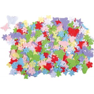 Articole din plastic - flori & fluturi 14g