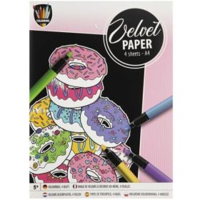 Velvet paper -set 4 foi catifea A4