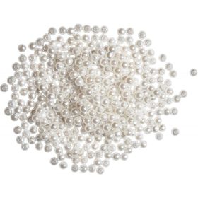 Set margele rotunde alb sidef 30g