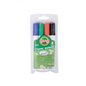 Set marker gros textil Koh-I-Noor, varf rotund 25mm, set de 4 culori
