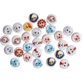 Nasturi din lemn animale 15mm 30buc