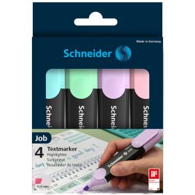 Textmarker Schneider Job Pastel, 4 buc/set