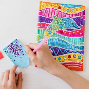 totum creative set notebook cu diamante delfin 32