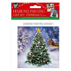 Felicitare diamond painting Craciun 13x13cm, Grafix