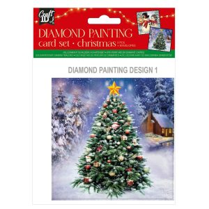 Felicitare diamond painting Craciun 13x13cm, Grafix