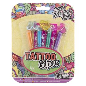 Set 4 pixuri gel metalice Tatoo set +sablon , Grafix