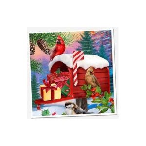 Alternative view of Diamond painting Xmas Cutie Postala 20x20cm ,Grafix