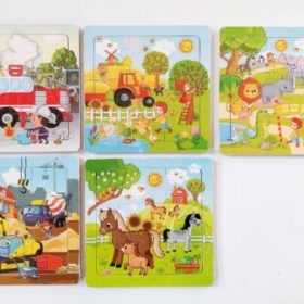 Puzzle lemn 9 piese , 15x15 cm Grafix