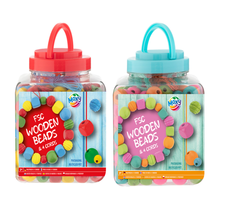 Margele lemn borcan 375 grame, Grafix 3 Margele lemn borcan 375 grame, Grafix