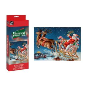 Diamond painting Xmas 30×40 cm , Grafix Sanie Mos Craciun