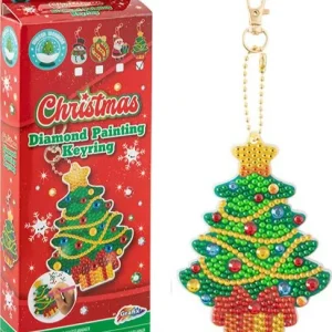 Breloc Xmas Diamond painting 4 modele , Grafix 11 diamantove malovani privesek vanocni stromecek