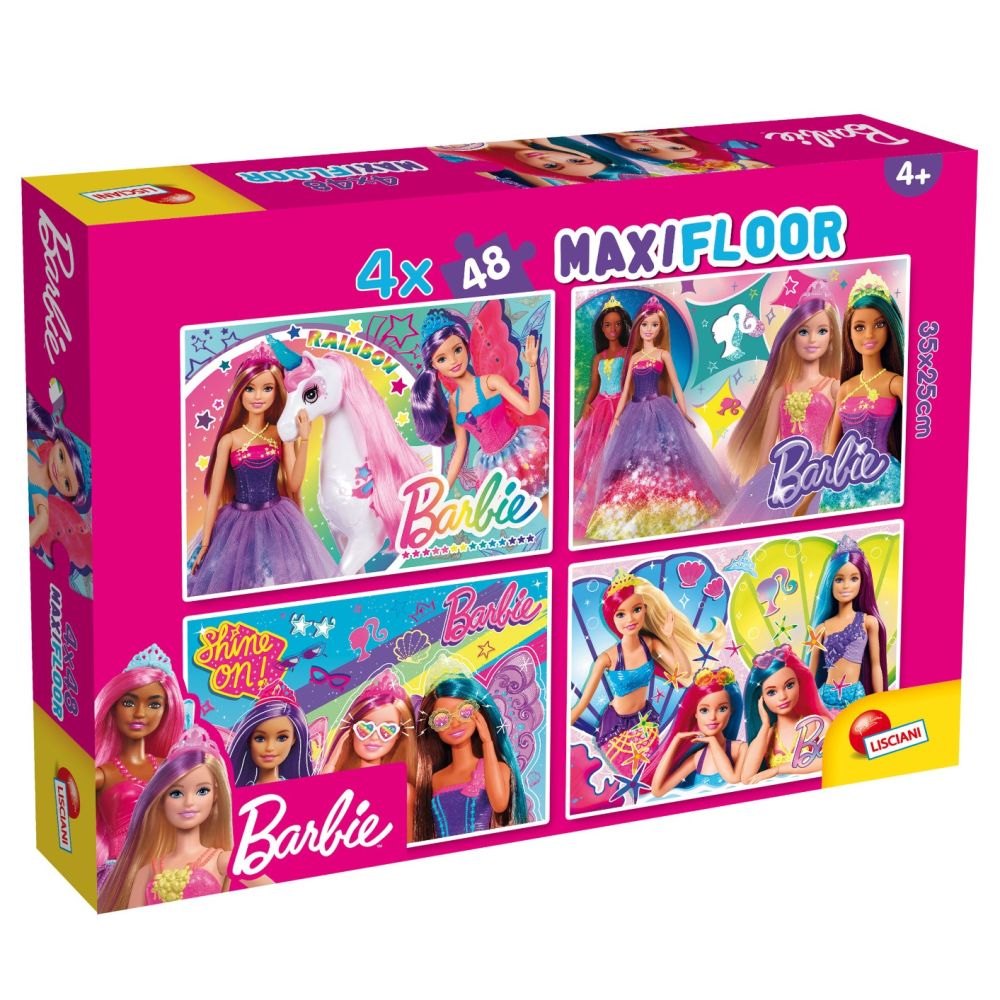 Puzzle maxi 4×48 piese Barbie , Lisciani