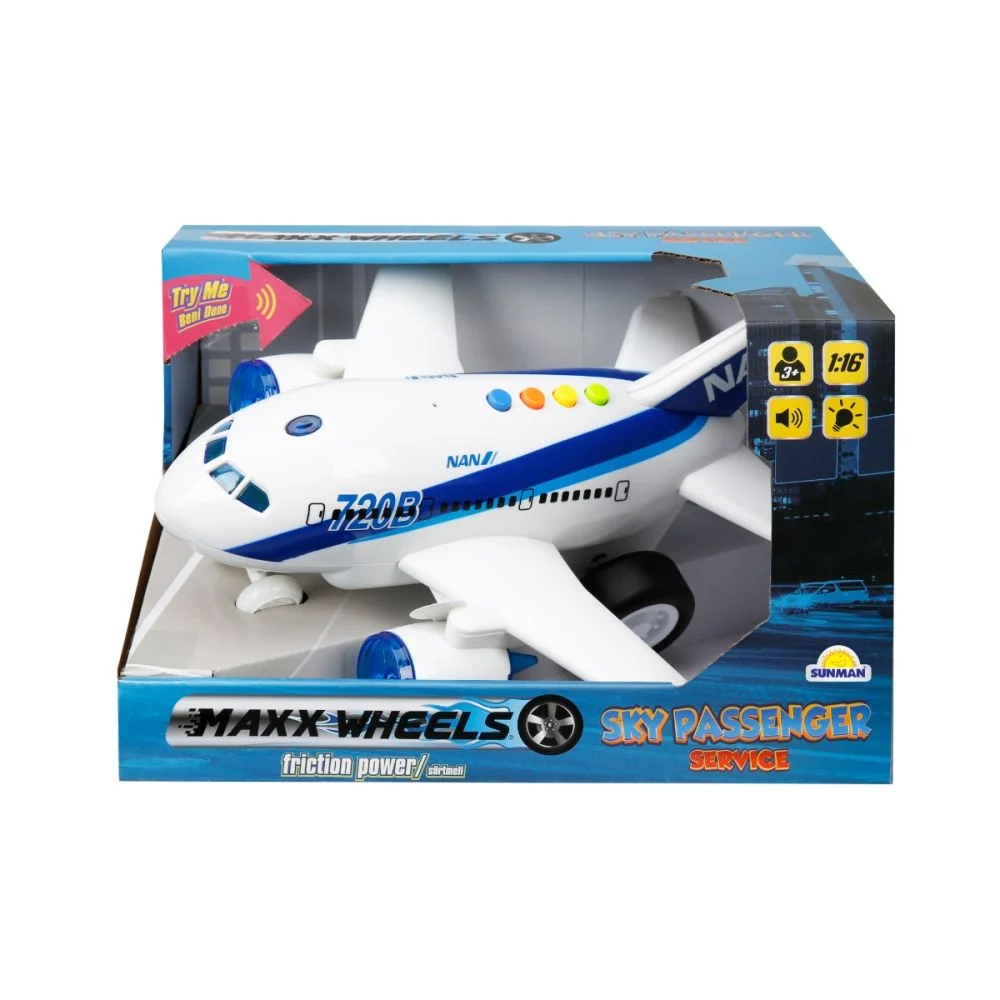 Avion cu lumini si sunete 1:16 , Max Wheels 3 Avion cu lumini si sunete 1:16 , Max Wheels